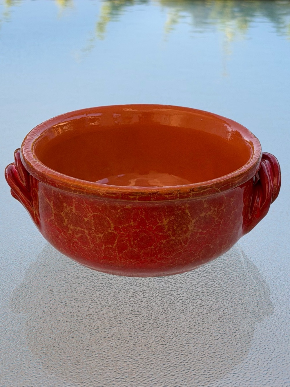 De Silva Red and Orange Terracotta 12 Oz. Soup Bowl, Made in Italy